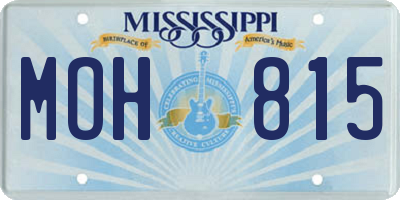 MS license plate MOH815