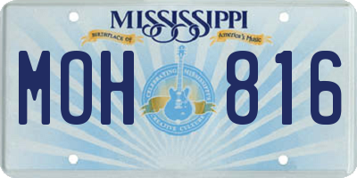 MS license plate MOH816
