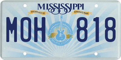 MS license plate MOH818
