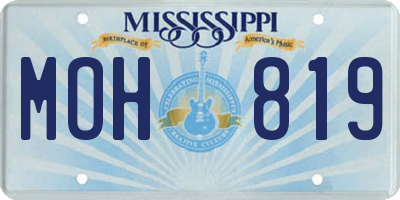 MS license plate MOH819