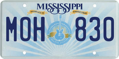 MS license plate MOH830