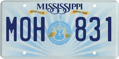 MS license plate MOH831