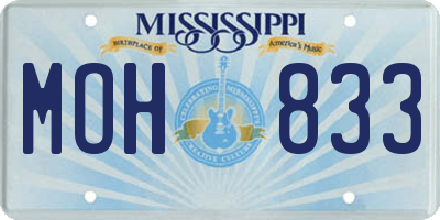 MS license plate MOH833