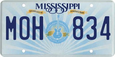 MS license plate MOH834