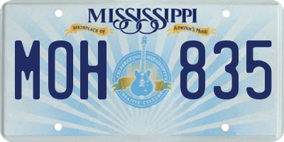 MS license plate MOH835