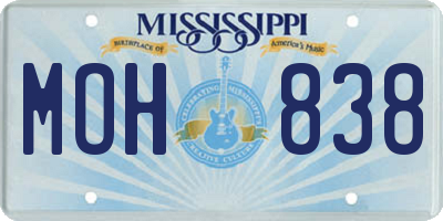 MS license plate MOH838