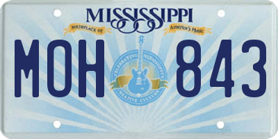 MS license plate MOH843