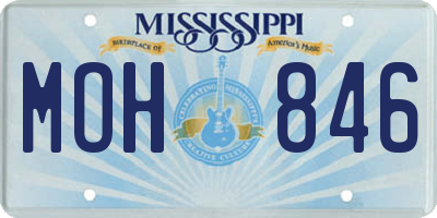 MS license plate MOH846