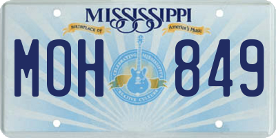 MS license plate MOH849