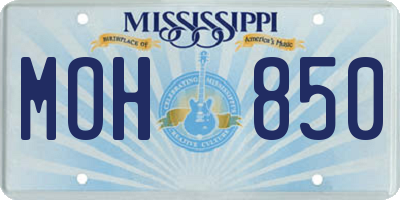 MS license plate MOH850