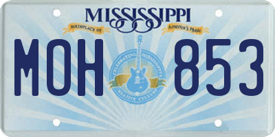 MS license plate MOH853