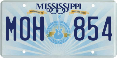 MS license plate MOH854