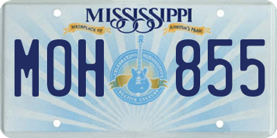 MS license plate MOH855