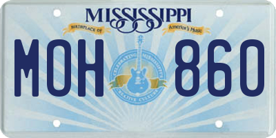 MS license plate MOH860