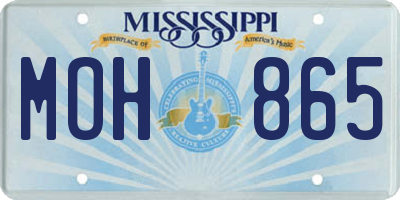 MS license plate MOH865