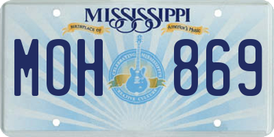 MS license plate MOH869