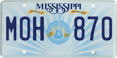 MS license plate MOH870