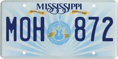 MS license plate MOH872