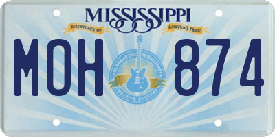 MS license plate MOH874