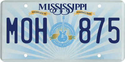 MS license plate MOH875