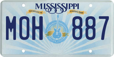 MS license plate MOH887