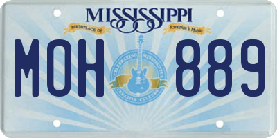MS license plate MOH889