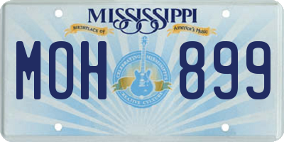 MS license plate MOH899