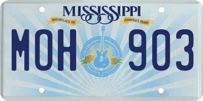 MS license plate MOH903