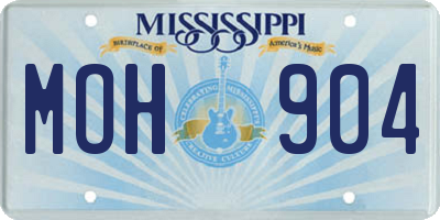 MS license plate MOH904