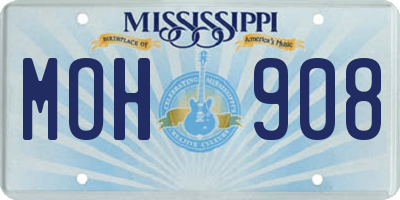 MS license plate MOH908