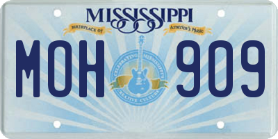 MS license plate MOH909
