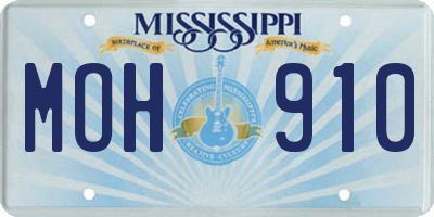 MS license plate MOH910