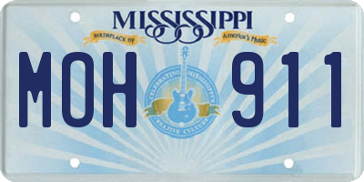MS license plate MOH911