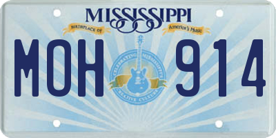 MS license plate MOH914