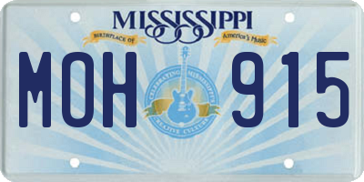 MS license plate MOH915