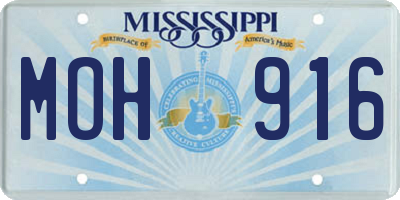 MS license plate MOH916