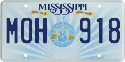 MS license plate MOH918