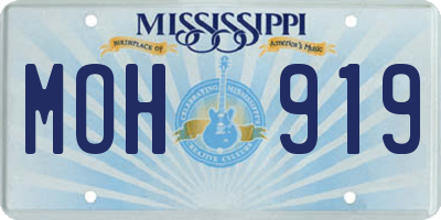 MS license plate MOH919