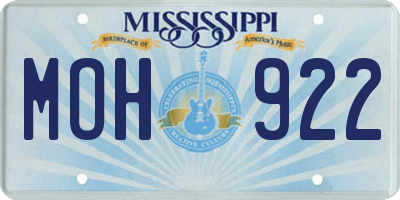 MS license plate MOH922