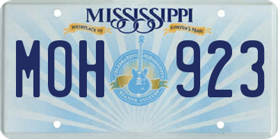 MS license plate MOH923