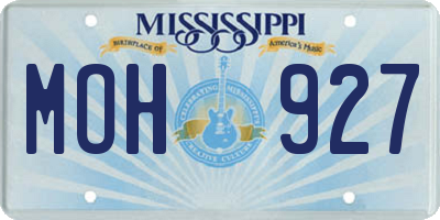 MS license plate MOH927