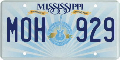 MS license plate MOH929