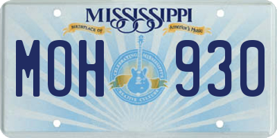 MS license plate MOH930