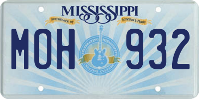 MS license plate MOH932