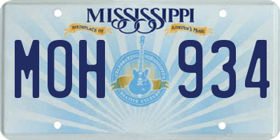 MS license plate MOH934