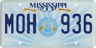 MS license plate MOH936