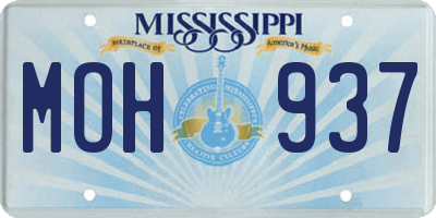MS license plate MOH937