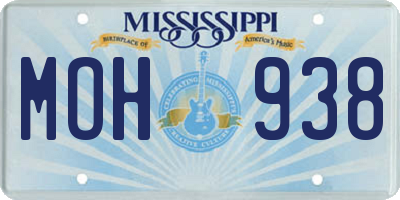 MS license plate MOH938