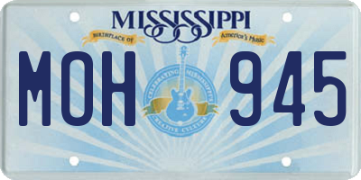 MS license plate MOH945
