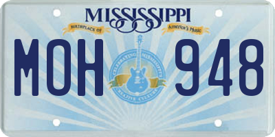 MS license plate MOH948